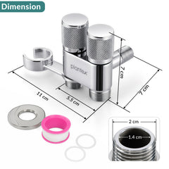 Plantex 2 Way Angle Cock/Stainless Steel Double Outlet Water Valve/Bathroom & Kitchen Tap Connector/Water Faucet - Pack of 1 (Chrome, APS-N-7)-2