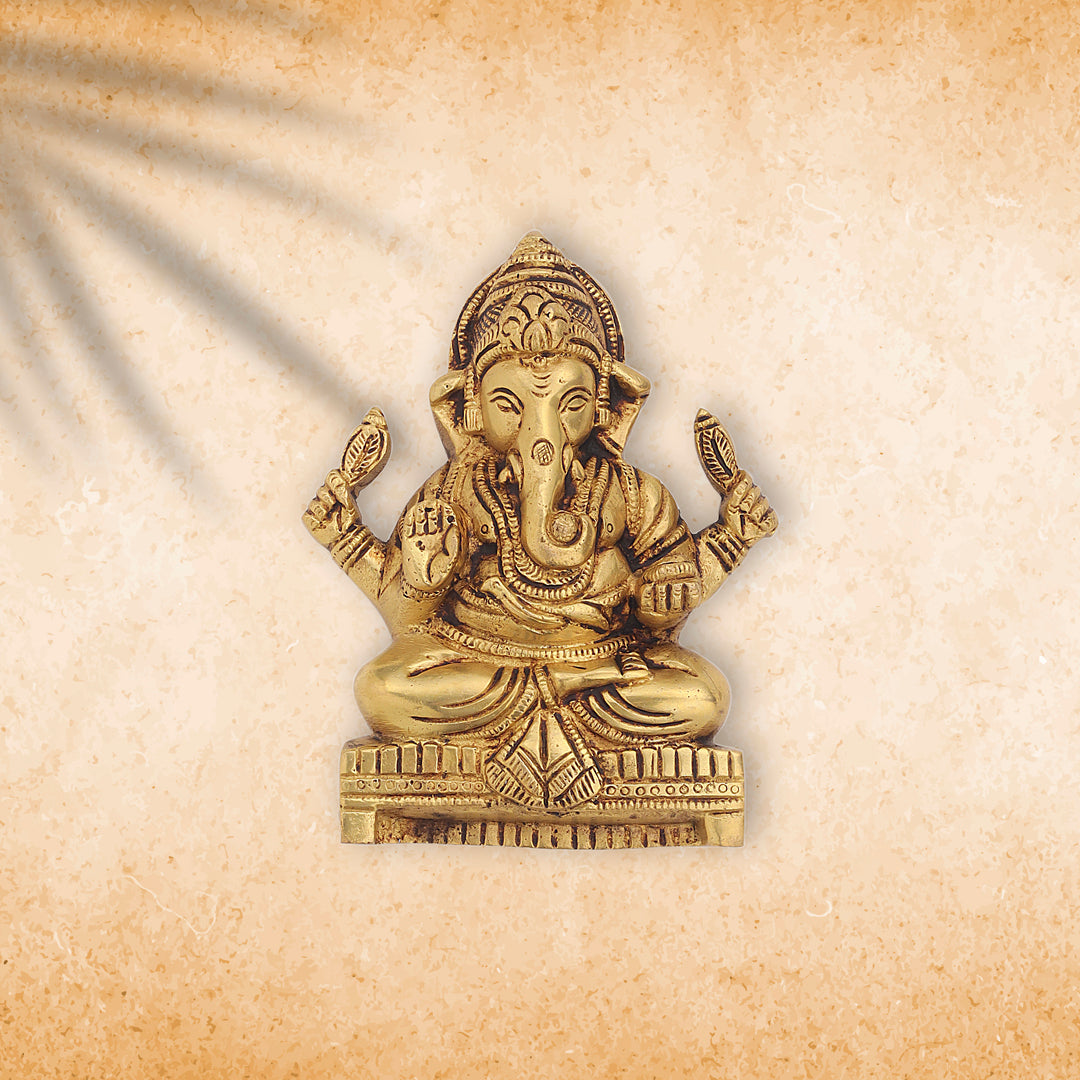 Brass Ganesha Wall Hanging (6 Inch)