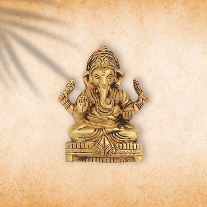 Brass Ganesha Wall Hanging (6 Inch)