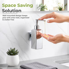 Plantex 304 Grade Stainless Steel Soap Dispenser for Wash Basin/Wall Mounted Soap Dispenser for Bathroom/Hotel/Restaurants - Pack of 1 (Regent-Chrome)-5