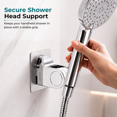 Plantex ABS Hand Shower Holder For Bathroom/Strong Self Adhesive Adjustable Handheld Shower/No Drilling Wall Mount Bracket - (Chrome) (Model APS-908)-5