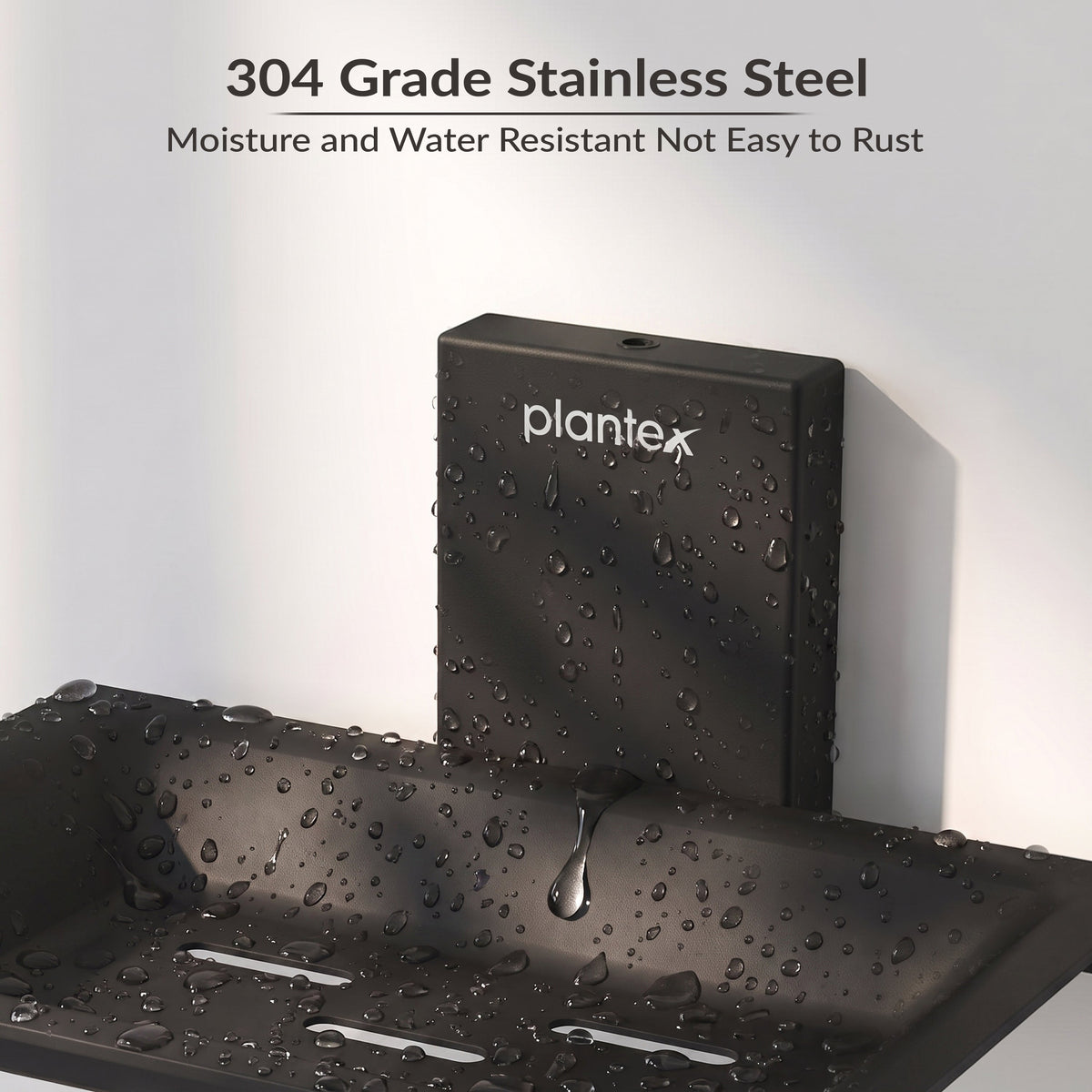Plantex 304 Grade Stainless Steel Bathroom Soap Holder/Wall Mounted Soap Holder/Soap Dish Stand/Bathroom Accessories - Crystal (Black)-4