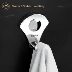Plantex Royal Stainless Steel Robe Hook Cloth-Towel Hanger (Silver, Chrome)-6