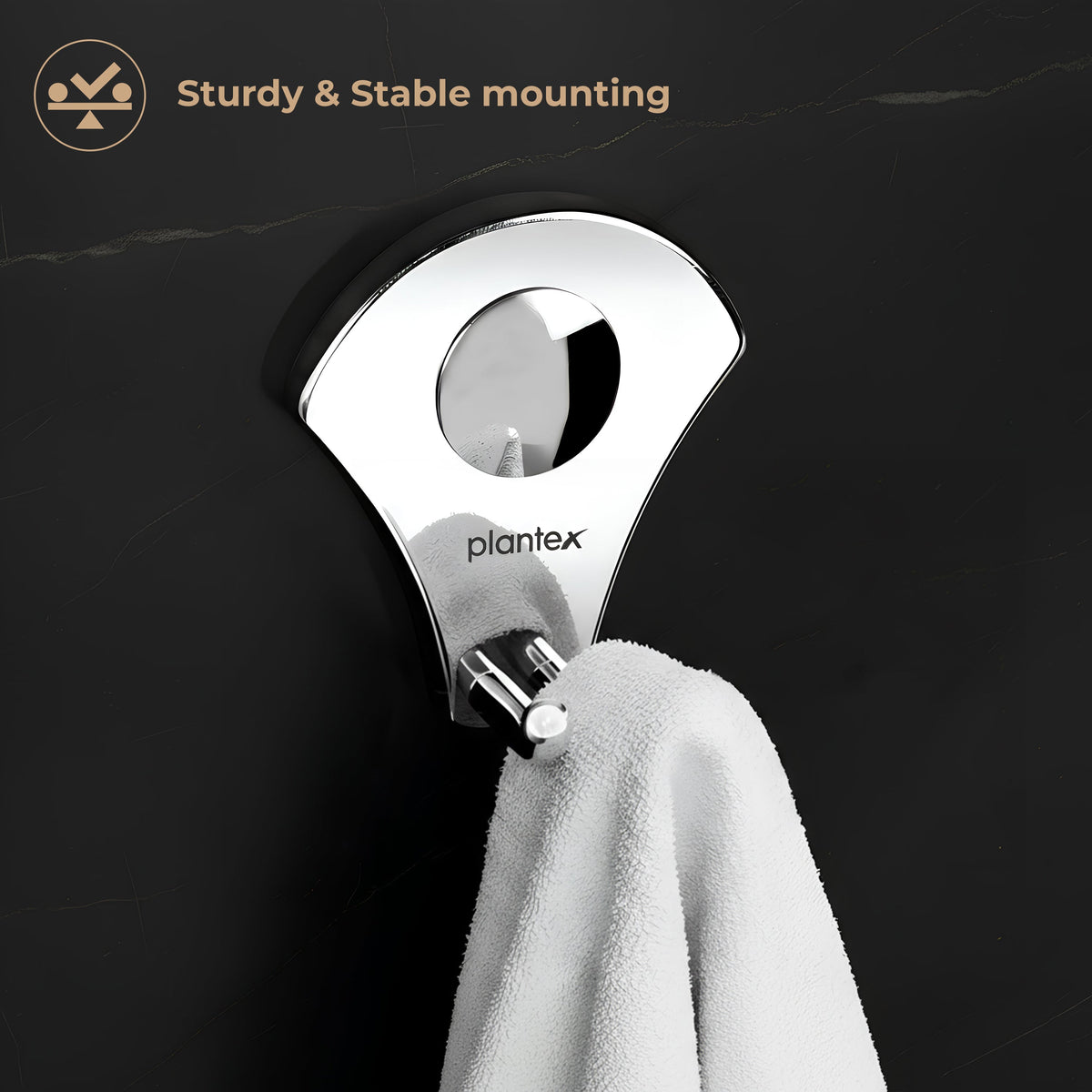 Plantex Royal Stainless Steel Robe Hook Cloth-Towel Hanger (Silver, Chrome)-6