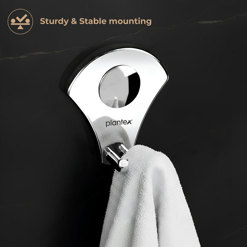 Plantex Royal Stainless Steel Robe Hook Cloth-Towel Hanger (Silver, Chrome)-6