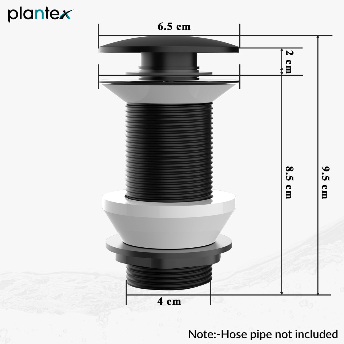 Plantex Solid Brass Waste Coupling for Washbasin/Coupling 3 inch/Full Thread Waste Coupling Black - Pack of 1 (Matt Black)-2