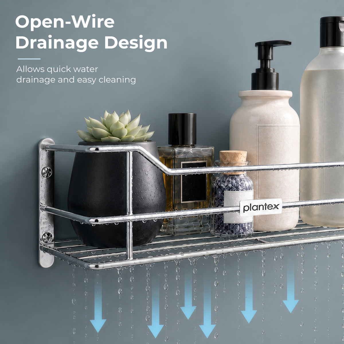 Plantex Stainless Steel Bathroom Shelf/Shelf for Bathroom Organizer/Wall Shelf for Bathroom with Railings/Kitchen Storage Shelves-(18 inch, Chrome)-4