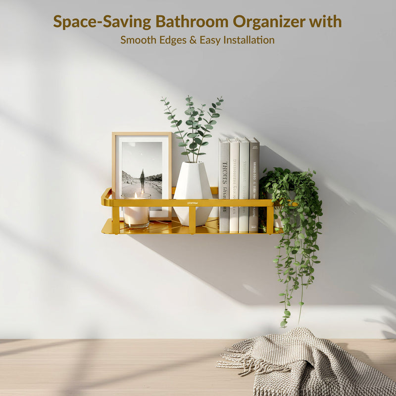 Plantex SS - 304 Grade Shelf for Bathroom/Storage Organizer/Kitchen Rack - Bathroom Accessories- Pack of 1 (12X5 Inches-PVD Gold Finish)-4