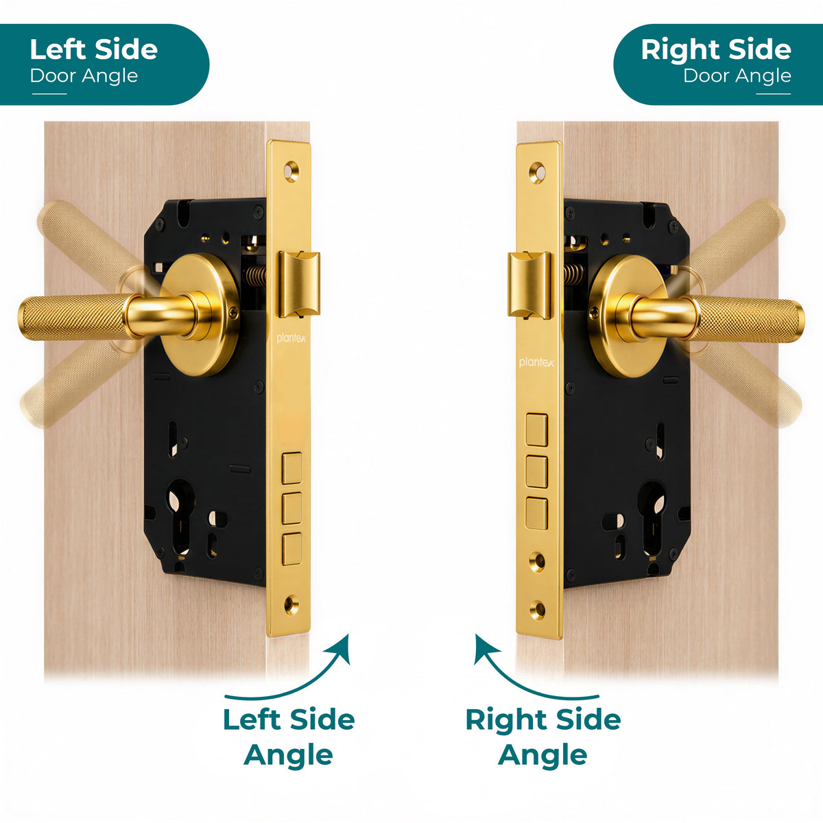 Plantex Mortise Door Lock Set with Brass Cylinder & Keys/Heavy-Duty Main Door Lock Body - Pack of 1 (PVD Gold)-4