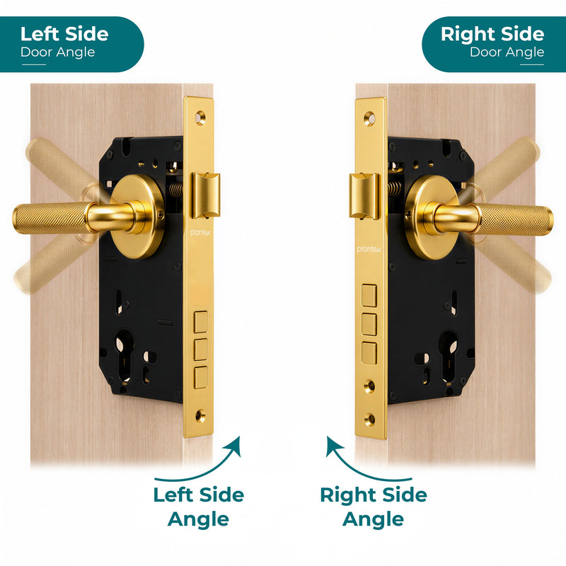 Plantex Mortise Door Lock Set with Brass Cylinder & Keys/Heavy-Duty Main Door Lock Body - Pack of 1 (PVD Gold)-4