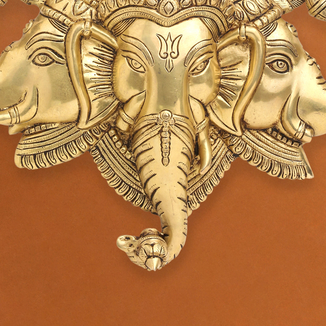 Brass Lord Ganesha Wall Hanging (17 Inch)