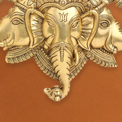 Brass Lord Ganesha Wall Hanging (17 Inch)
