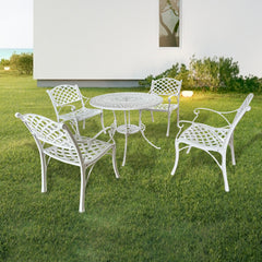 Lucio Cast Aluminium Garden Patio Seating 4 Chair and 1 Table Set