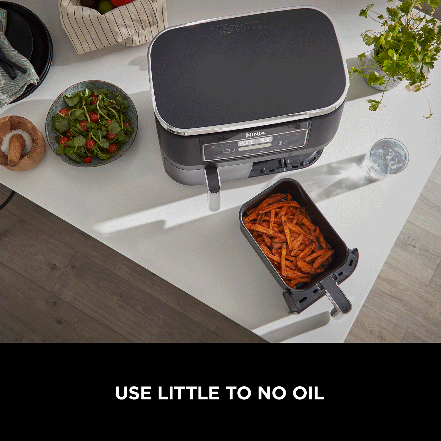 Ninja Foodi DualZone Air Fryer | 7.6L, 2 Drawers (AF300IN) | Cooking Surface Free from PTFE, PFOA & PFAS
