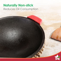 Forza Cast-iron Appachetty | 20cm | Made from Heavy-duty Cast-iron | For Appams, Dosas, Rotis | Naturally Non-stick | Uniform Heating, Slow Cooking | Chemical-free | Lifetime Warranty