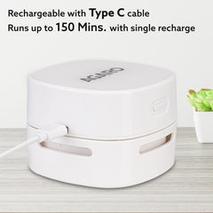 AGARO Crown Mini Desk Vacuum Cleaner, Battery Operated, Use Upto 2.5 Hours, Mini Cordless Sweeper for Cleaning Desktop, Pantry, Paper Shavings, Crumbs, Keyboard Dust, Nails & Pet Hair, White-5
