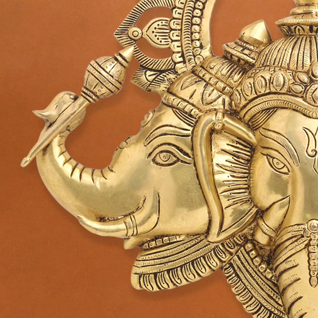 Brass Lord Ganesha Wall Hanging (17 Inch)