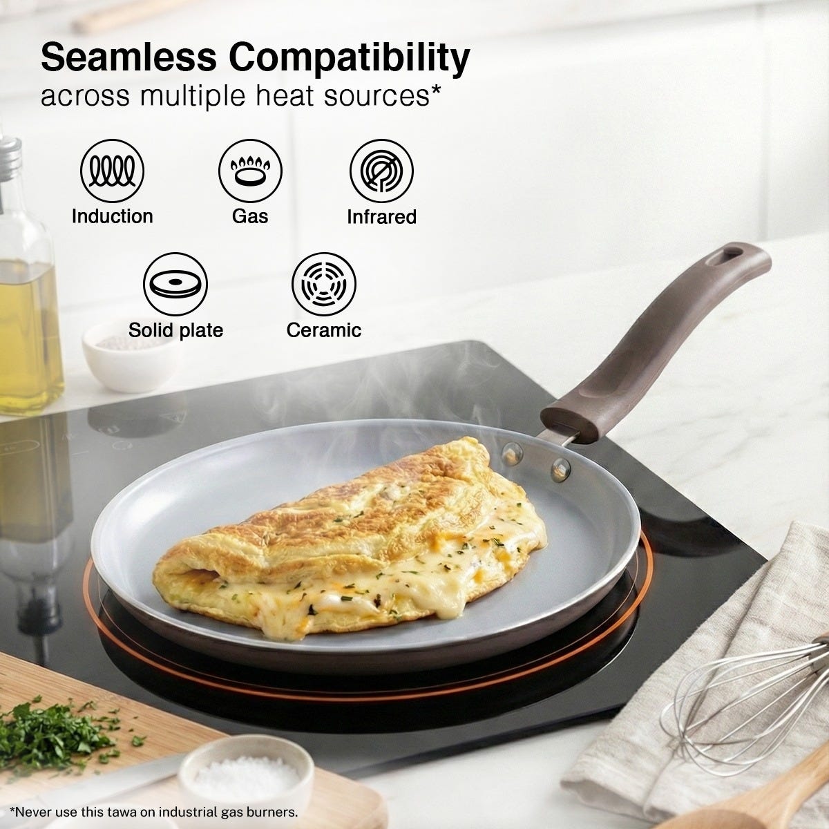 Prestige Ceraglide Duo Ceramic Coating Non Stick Aluminium Cookware Omni Tawa Dia 25 cm, Prestige Ceraglide Duo Ceramic Coating Non Stick Aluminium Cookware Fry Pan Dia 24 cm (1.6 Litre)