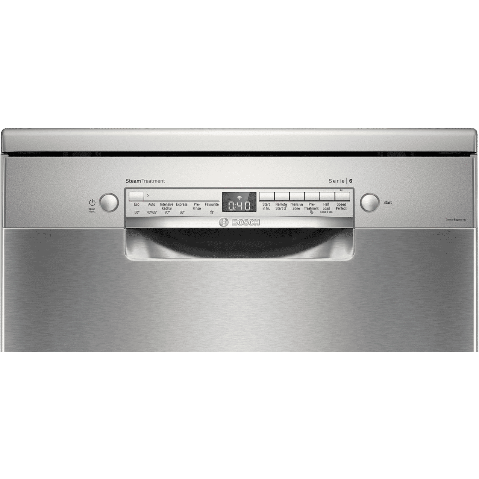 BOSCH Series 6 14 Place Settings Free Standing Dishwasher with Glass Protection Technology (No Pre-rinse Required, Silver)