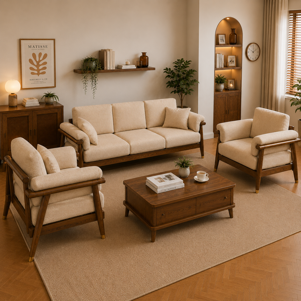 Mamta Milano Luxury Italian 3+1+1 Seater Sofa Set