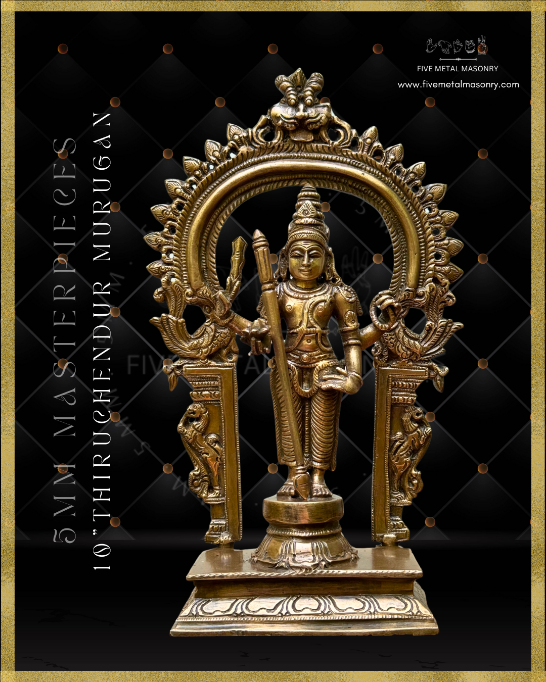 Thiruchendur Murugan Panchaloha Bronze Icon - 10"-  Masterpieces Collection