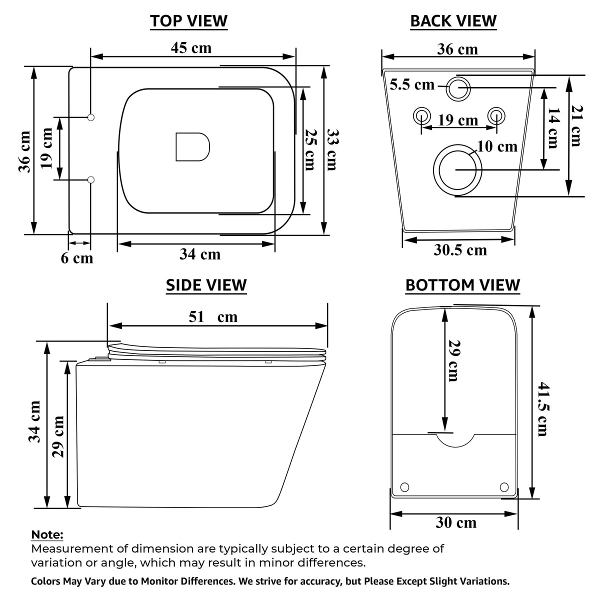 Plantex Imported Ceramic Commode/Western Toilet/Wall Hanging Commode for Bathroom with Soft Closing Toilet Seat Cover- P Trap (Harmony Blue)-2