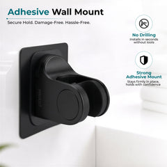 Plantex ABS Hand Shower Holder For Bathroom/Strong Self Adhesive Adjustable Handheld Shower/No Drilling Wall Mount Bracket - Pack of 1 (Black)-6