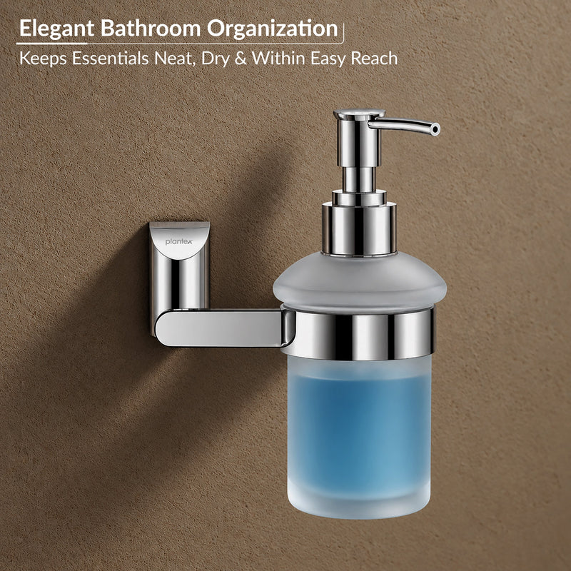 Plantex Smero Pure Brass Made Hand Wash Holder for Wash Basin/Liquid Soap Dispenser/Shampoo Dispenser - Superb (Chrome)-3