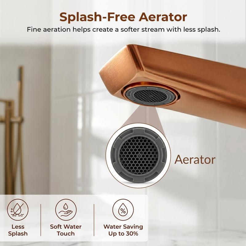 Plantex Brass Wash Basin Mixer Tap/Hot & Cold Basin Mixer Faucet/Deck Mount Pillar Spout for Bathroom Sink - Pack of 1 (APS-4604, Brushed Rose Gold)-6