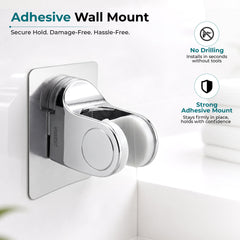 Plantex ABS Hand Shower Holder For Bathroom/Strong Self Adhesive Adjustable Handheld Shower/No Drilling Wall Mount Bracket - (Chrome) (Model APS-908)-6