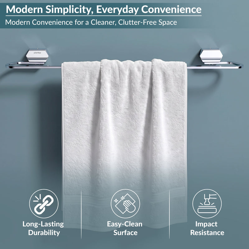 Plantex Towel Rod for Bathroom/304 Grade Stainless Steel Towel Hanger/24 inch Towel Holder/Bathroom Accessories - Pack of 1 (Delta - 2804, Chrome)-6