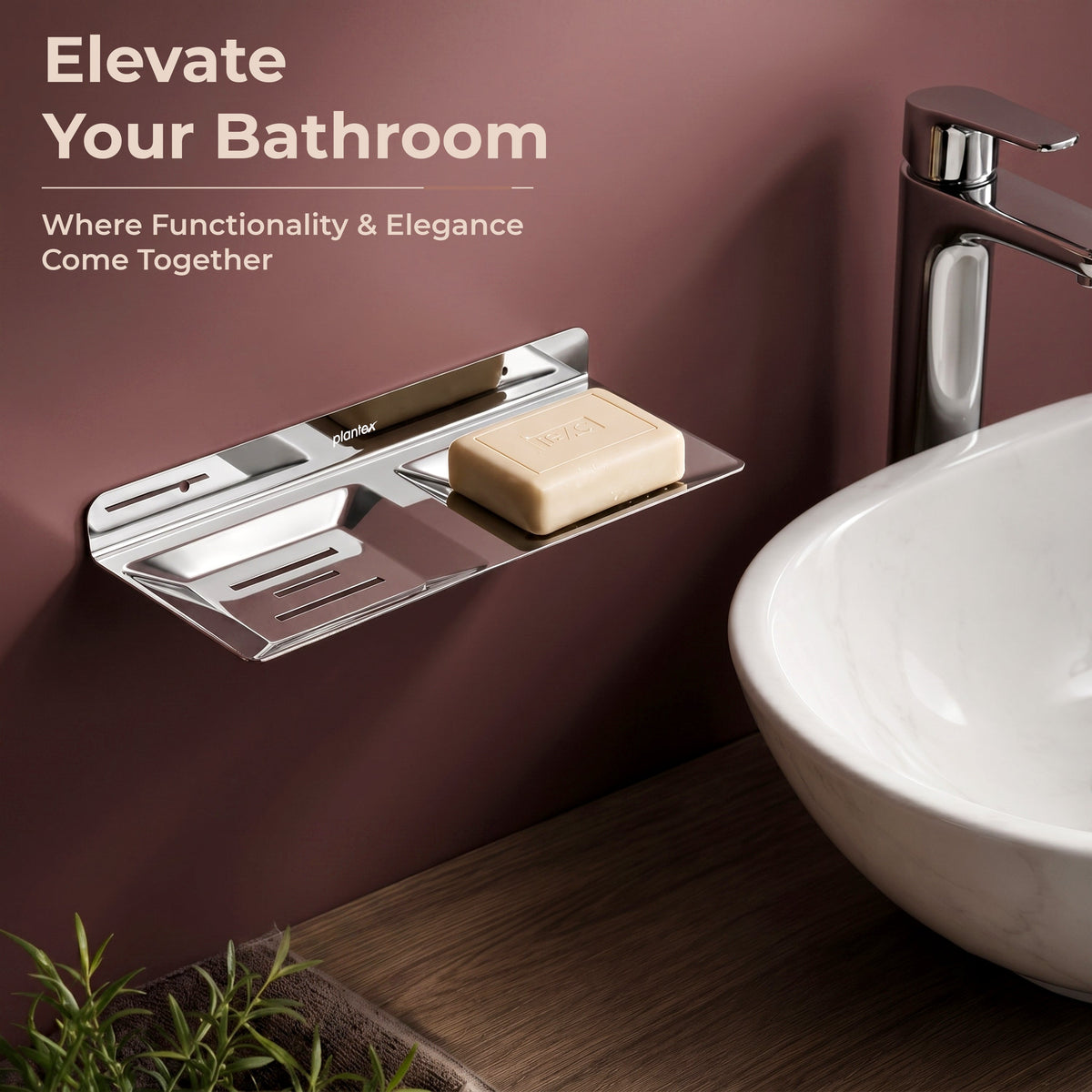 Plantex Stainless Steel Double Soap Holder for Bathroom/Soap Stand/Soap Dish/Wall Mounted Soap Holder/Bathroom Accessories-5