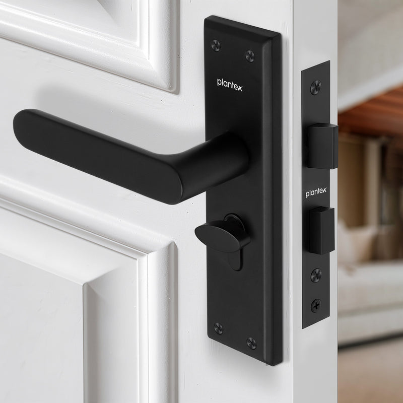 Plantex Door Lock Set - Main Door Lock Plate Handle Set/Mortise Lock with 3 Keys/Lock Body and Cylinder - Pack of 1 (OHMH-81, Z-Black)-6