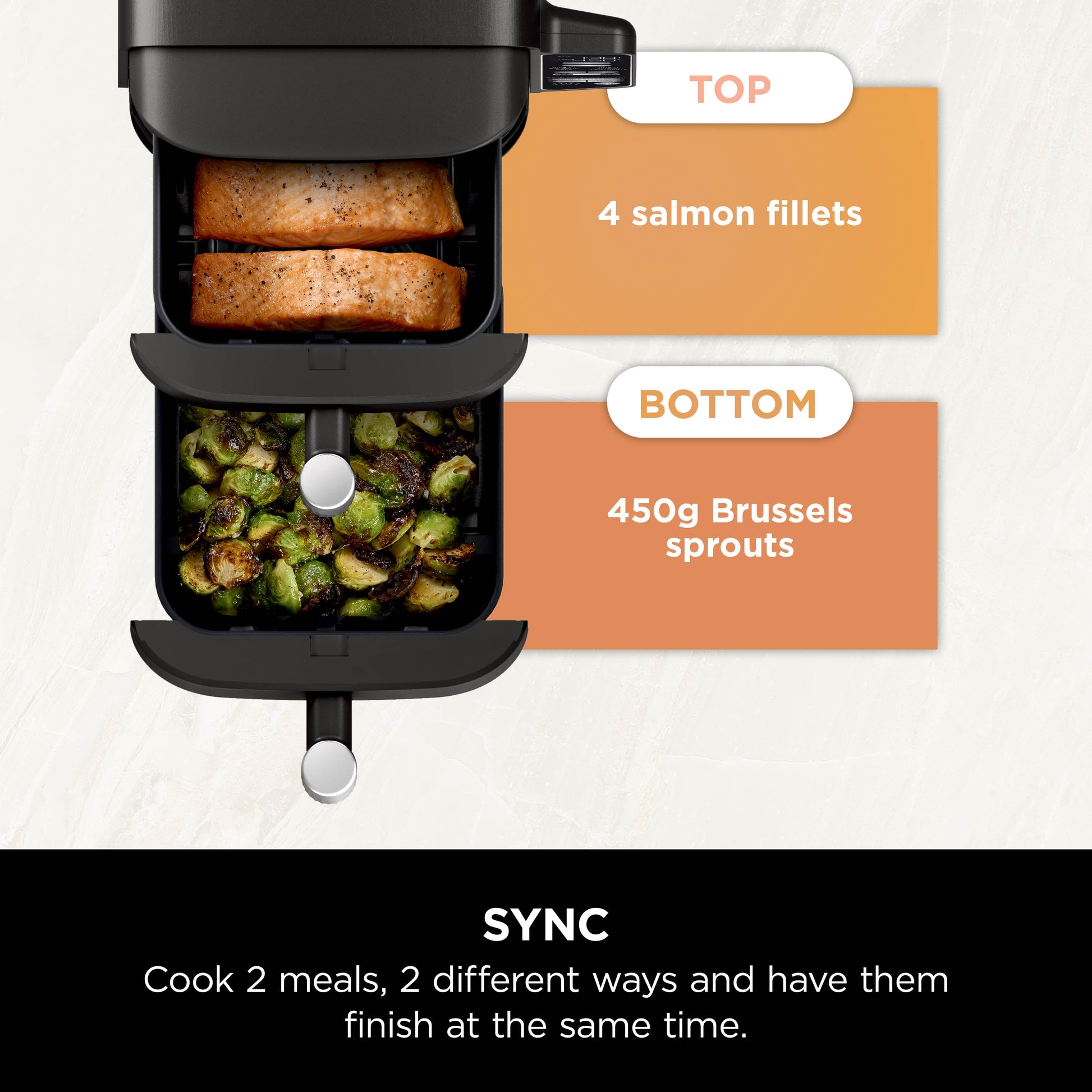 Ninja Double Stack DualZone Digital Air Fryer (SL300IN) | 7.6L, Cook 4 Foods at Once | Vertical Design