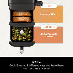 Ninja Double Stack DualZone Digital Air Fryer (SL300IN) | 7.6L, Cook 4 Foods at Once | Vertical Design