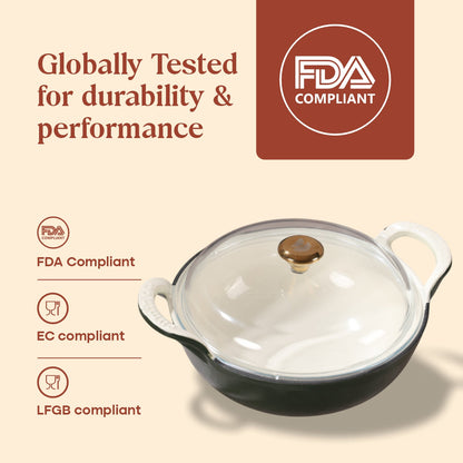 No. 10 Enamel Cast Iron Kadai (3L)