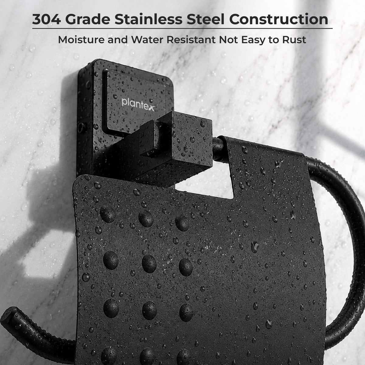 Plantex 304 Garde Stainless Steel Toilet Paper Roll Holder/Toilet Paper Holder in Bathroom/Kitchen/Bathroom Accessories - Darcy (Black)-4