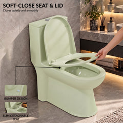 Plantex Platinum Ceramic Rimless One Piece Western Toilet/Washdown Commode for Toilet/Commode With Soft Close Toilet Seat - S Trap Outlet (Thunder)-5