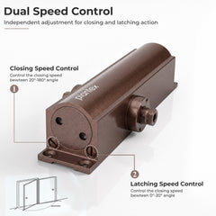 Plantex Premium Aluminium Door Closer/55kg Automatic Door Closer for Wooden Door/Adjustable Spring Door Closer- Brown (ISO 9001 Certified)-5
