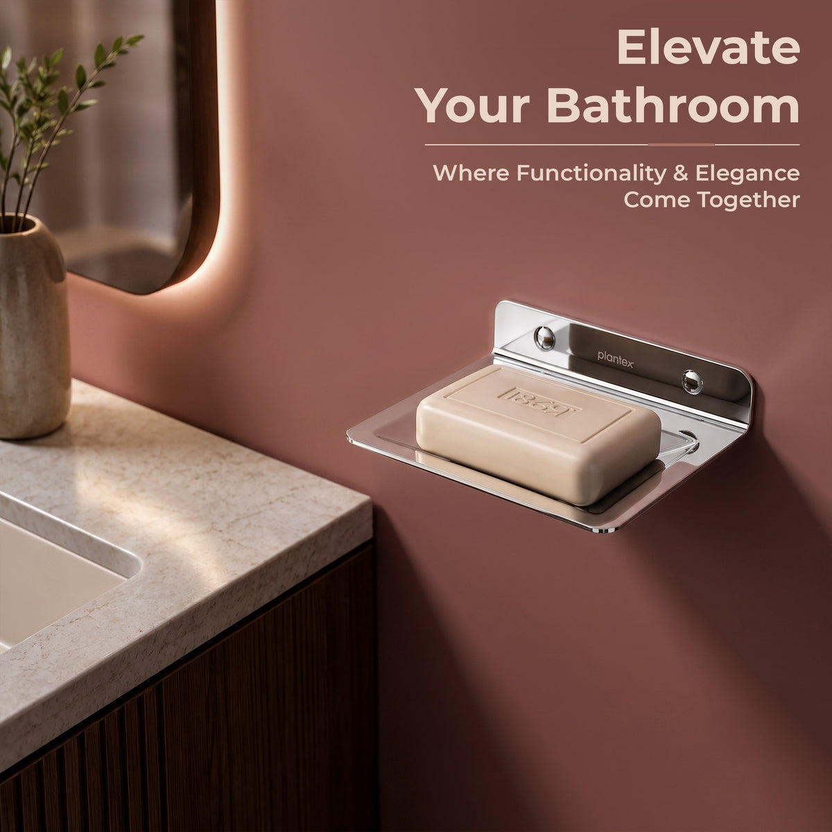 Plantex Soap Dish for Bathroom/Stainless Steel Wall Mounted Soap Holder/Case/Bathroom Accessories - (Chrome)-6