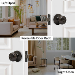 Plantex Stainless Steel Bathroom Door Lock/Keyless Cylindrical Lock for Bathroom/Balcony/Tubular Door Knob/Handle - Pack of 1 (Without Key-Glossy Black)-5