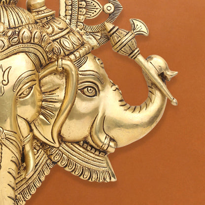 Brass Lord Ganesha Wall Hanging (17 Inch)