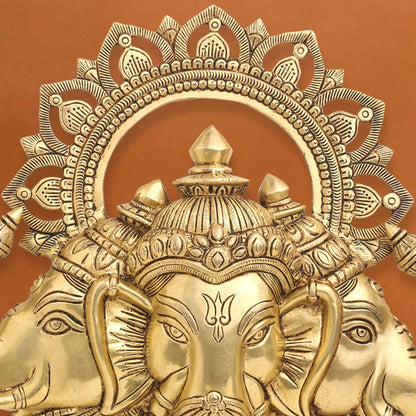 Brass Lord Ganesha Wall Hanging (17 Inch)