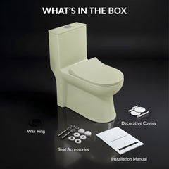 Plantex Platinum Ceramic Rimless One Piece Western Toilet/Washdown Commode for Toilet/Commode With Soft Close Toilet Seat - S Trap Outlet (Thunder)-6