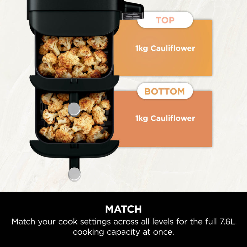 Ninja Double Stack DualZone Digital Air Fryer (SL300IN) | 7.6L, Cook 4 Foods at Once | Vertical Design