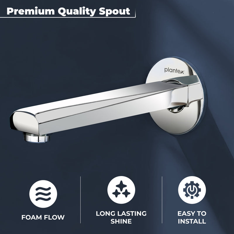 Plantex Bath Tub Spout with Wall Flange/Single Lever Spout/High Flow Tap for Bathroom/Kitchen - Pack of 1 (Chrome)-6