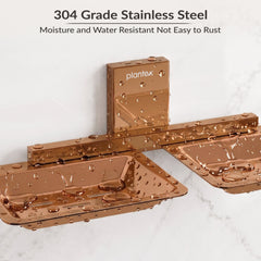 Plantex 304 Grade Stainless Steel Double Soap Stand/Dual Soap Dish/Soap Case/Soap Storage/Soap Holder for Bathroom/Bathroom Accessories - Pack of 1 (Crystal, PVD Rose Gold)-4