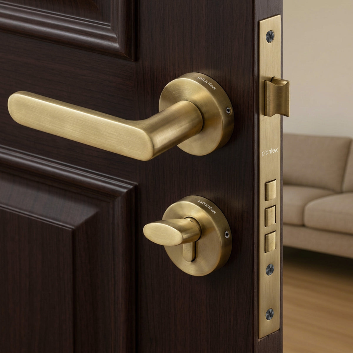 Plantex Door Lock - Main Door Lock Set with Keys/Mortise Door Locks for Home/Office/Hotel - Pack of 1 (OHMH-81, Brass Antique)-3