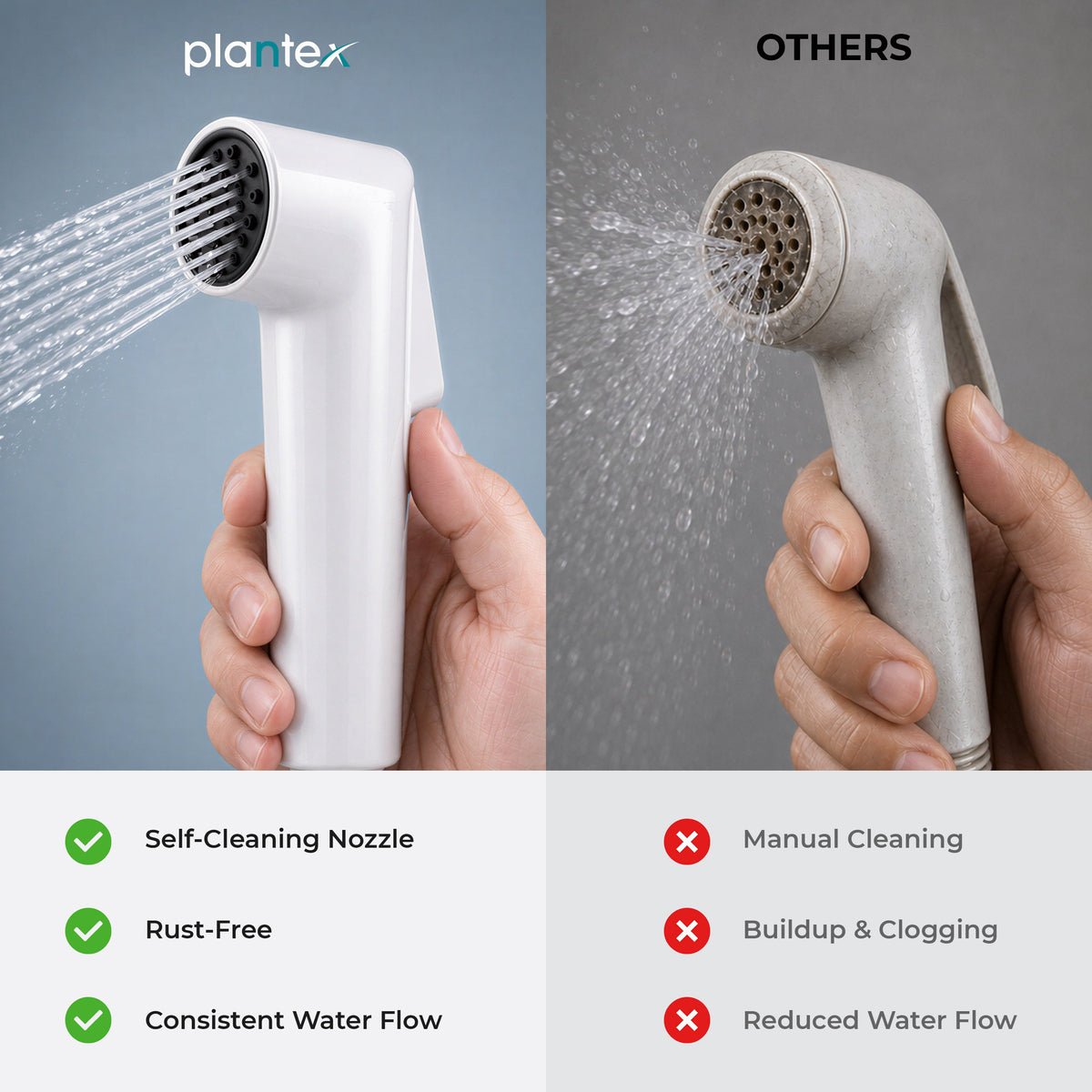 Plantex Self Cleaning Health Faucet for Toilet/ABS Plastic Jet Spray for Bathroom/Hand Gun/ Without Hose Pipe - Pack of 1 (White)-6