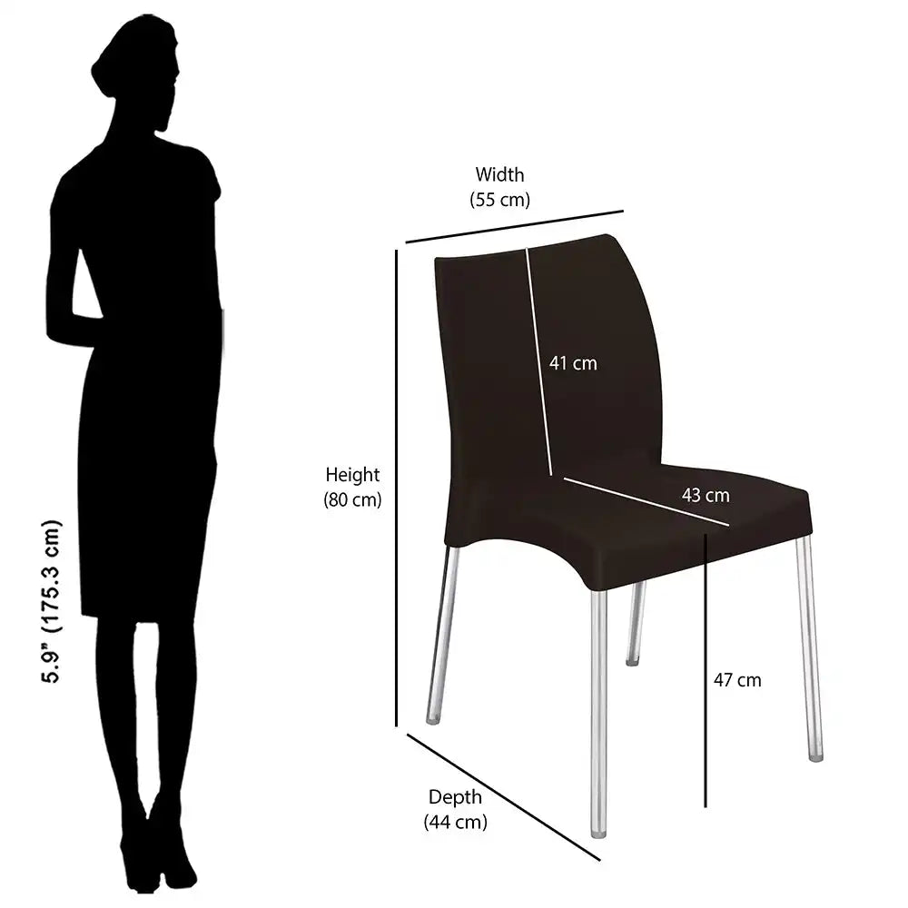 Nilkamal Novella 07 Plastic Armless Chair (Season Rust Brown)